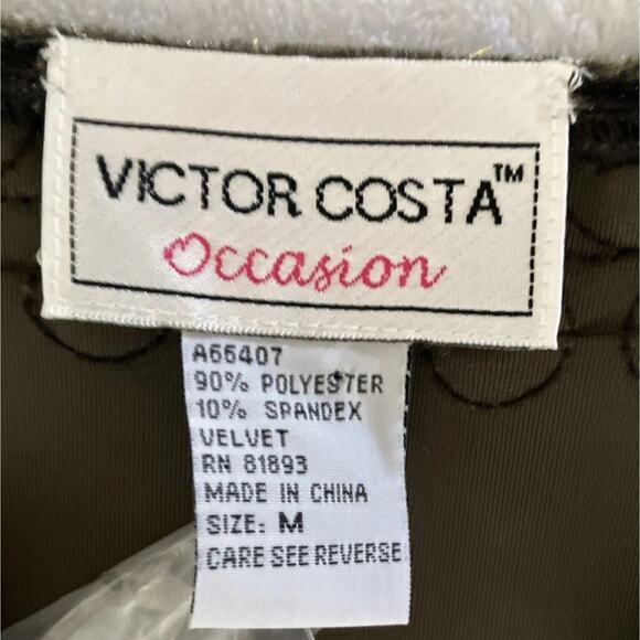 Victor Costa Jacket Regencycore Glam Brown Velvet Embroidered Diamond Accents M - Picture 12 of 16
